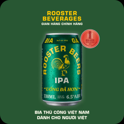 Bia thủ công | Rooster Beers IPA (Bia Gà IPA) Thùng 12 Lon x 330ml
