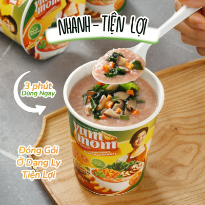 Cháo gạo lứt rong biển yến mạch ăn liền Yum Mom 45g TÂM MINH FOODS cho bé ăn dặm