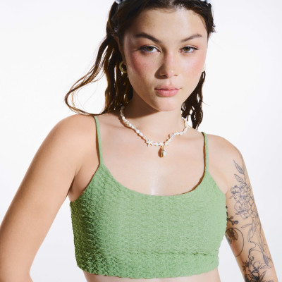 DOTTIE - Set Bikini 2 mảnh vải hiệu ứng - Xanh lá - SW003