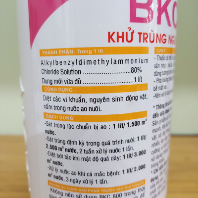 Thuốc Sát Trùng Nguồn Nước Ao Cá, Xử Lý Nước , Xử Lý Tảo Anova BKC 800 (Chai 1 lít)