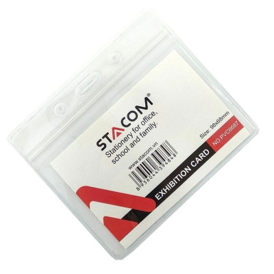 Bộ 4 Bảng Tên Nhựa PVC Stacom Có Khóa Kéo ID-PVC6687