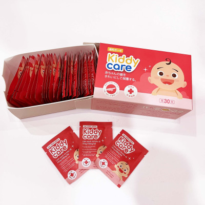Gạc Rơ Lưỡi, Vệ Sinh Răng Miệng Cho Bé KIDDYCARE HERBLAND hộp 30 gói
