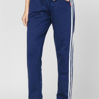 Quần thun dài nữ jogger hai sọc Phúc An màu xanh