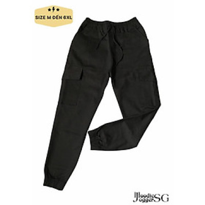(Size đến 110kg) Quần jogger túi hộp nam nữ, chất kaki dày dặn, co giãn.