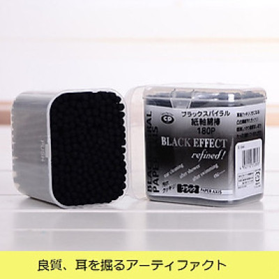 Hộp 180 chiếc tăm bông tai than hoạt tính - Hàng nội địa Nhật Bản nhập khẩu chính hãng