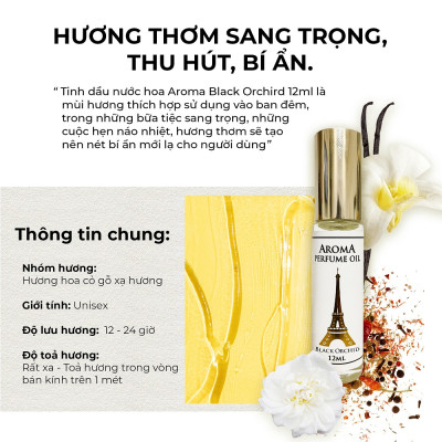 Aroma Black Orchird – Tinh Dầu Nước Hoa Pháp Dạng Lăn 12ml