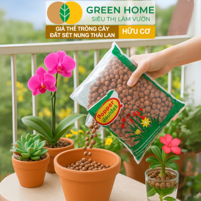 Đất Sét Nung Trồng Cây Greenhome, Bao 6lít, Thái Lan, Trồng Sen Đá, Phong Lan, Sứ, Thuỷ Canh, Chống Mọc Cỏ, Thoáng Khí