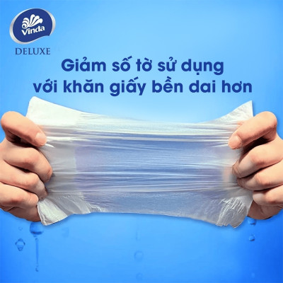 [MUA 1 THÙNG KHĂN RÚT SIZE L TẶNG 1 LỐC L + 1 LỐC S + ẤM TRÀ] Khăn giấy rút cao cấp Vinda Deluxe 3 lớp 110 tờ size L (4 Gói)