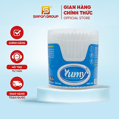 [Lố 12 hộp] Tăm bông vệ sinh người lớn YUMY thân nhựa [TB01-026] hộp 200 que