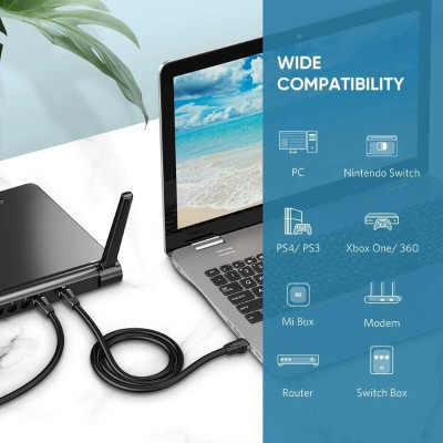 Ugreen UG70328NW121TK 1.5M cáp mạng CAT 8 24AWG Class S/FTP 2000Mhz - HÀNG CHÍNH HÃNG