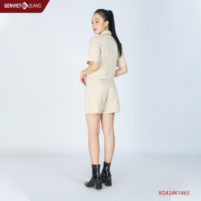 Quần sooc nữ ống suông XQ424K1863 GENVIET