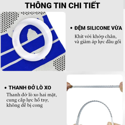 Băng Gối Thể Thao Đệm Silicone, Co Giãn 4 Chiều, Thanh Trợ Lực Lò Xo,  Hỗ Trợ Bảo Vệ Xương Bánh Chè - Hàng Chính Hãng Teement