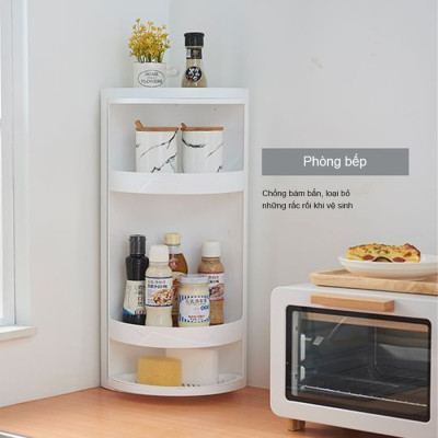 Kệ Góc Tường Xoay 360 Độ Kệ Để Đồ Đa Năng Dùng Cho Nhà Bếp Và Phòng Tắm Chống Ẩm Mốc
