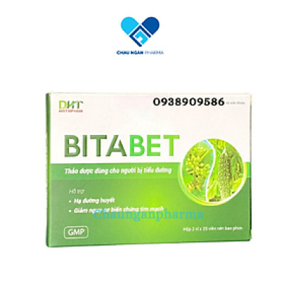 Bitabet DHT  Hỗ trợ hạ đường huyết - Hỗ trợ giảm nguy cơ biến chứng trên tim mạch do bệnh tiểu đường - Châu Ngân Pharma