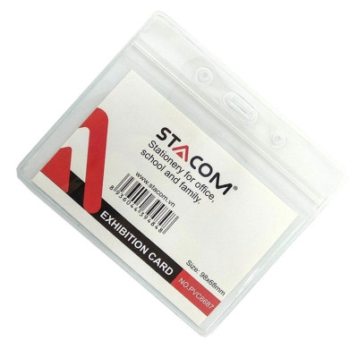 Bộ 4 Bảng Tên Nhựa PVC Stacom Có Khóa Kéo ID-PVC6687