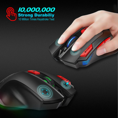 Chuột chơi game không dây HXSJ T88 có thể sạc lại có thể điều chỉnh 4800DPI quang học