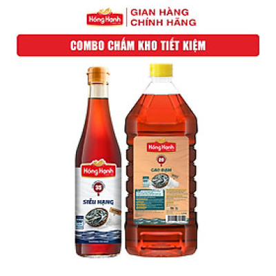 [COMBO TIẾT KIỆM] Nước mắm truyền thống Phú Quốc Hồng Hạnh Siêu Hạng 35 độ đạm 500ml+ Cao Đạm 20 độ đạm 1,9 lít.