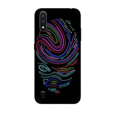 Ốp Lưng in cho Samsung Galaxy A01 Mẫu Vân Tay Neon - Hàng Chính Hãng