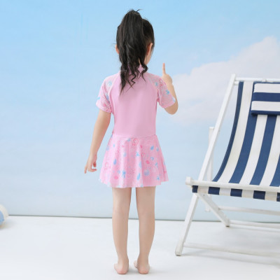 Đồ bơi bé gái cộc tay dáng váy xinh xắn (quần short liền trong váy)