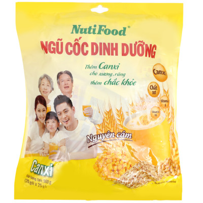 Combo 2 Túi Ngũ Cốc Dinh Dưỡng Nguyên Cám Nutifood Canxi 500g – Giúp Xương Chắc Khỏe – Hàng Chính Hãnghắc Khỏe.