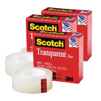 Băng keo trong suốt chuyên dụng thử mực, thử sơn 3M Scotch 600 SB-600-34 - kích thước 3/4 in, ko để lại vết keo, hàng nhập Mỹ