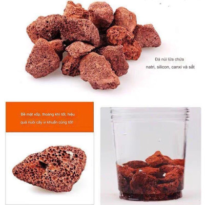 5KG Đá nham thạch đỏ Trung Quốc cỡ to lọc nước cho bể cá cảnh