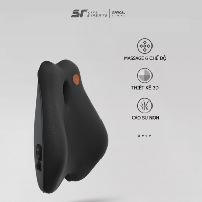 Gối Tựa Lưng Tích Hợp Massage, Đệm Lưng Chống Gù, Giảm Đau Cột Sống Dùng Cho Văn Phòng ô tô - Sairui