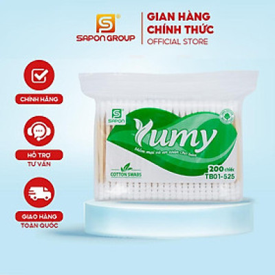 [Lố 6 túi ] Tăm bông vệ sinh người lớn YUMY thân trúc [TB01-525] túi 200 que