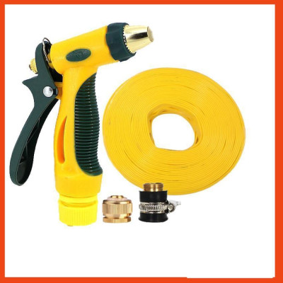 Bộ dây vòi xịt nước rửa xe, tưới cây tăng áp 3 lần,loại 15M (nối đồng nhựa đen) 206317