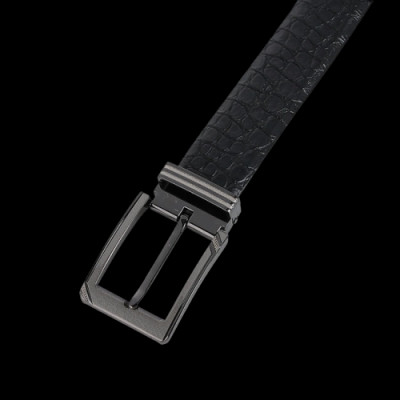 HC4733-34-35-37 - Thắt lưng nam da cá sấu Huy Hoàng gai đuôi 3,5P đầu kim màu đen, nâu đất, nâu đỏ, vàng bò