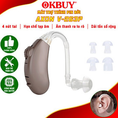 Máy trợ thính có bộ lọc tiếng ồn Axon V-263P - Kèm hộp đựng máy