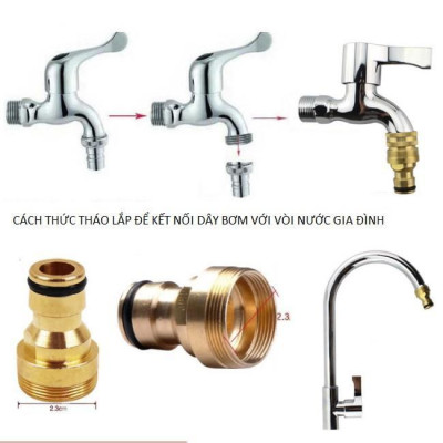  Bộ dây vòi xịt nước rửa xe, tưới cây . tăng áp 3 lần, loại 7m,10m 206587 đầu đồng,cút đồng,nối đen+ tặng đai