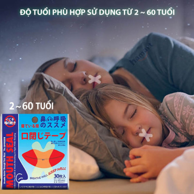 Gói 30 Miếng Dán Chống Há Miệng Khi Ngủ Giảm Ngáy Mouth Seal Băng Dính Miệng Người Lớn Trẻ Em