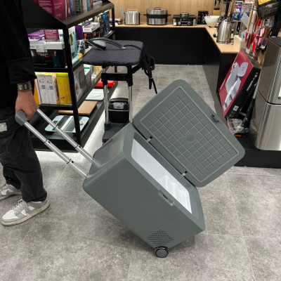 Tủ lạnh mini dã ngoại HCK dung tích 16L màu xám có tay kéo Hàng chính hãng