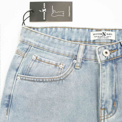 Quần Jeans Nam Cao Cấp HUNTER X-RAYS Form Straight Cotton Màu Xanh Nhạt D23