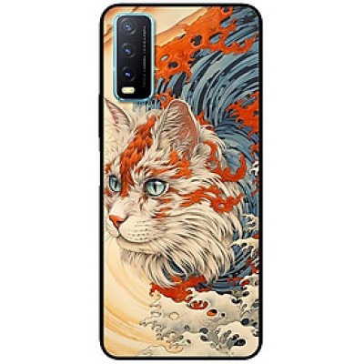 Ốp lưng cho Vivo Y12s - Y20 - Y20s - Y21 - Y21s - Y33 - Y33T - Mèo Trắng Cam - Hàng Chính Hãng