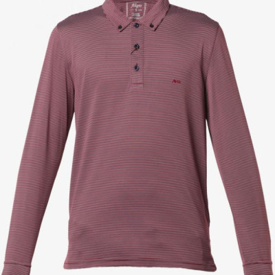 Áo thun nam dài tay kẻ ngang màu đỏ đô aligro ALGAPD029