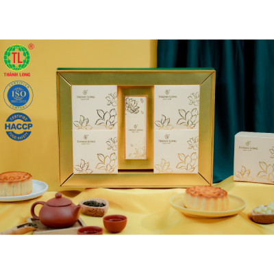 Hộp bánh trung thu Vinh Quang 1080g - 4 Bánh 2 Trứng (220g) - Thành Long - Việt Nam