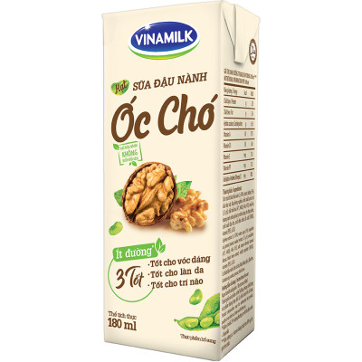 Thùng 48 hộp Sữa đậu nành Vinamilk hạt Óc chó 180ml