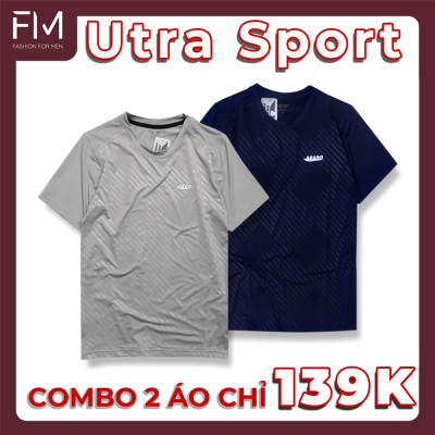 Combo 2 áo sport, áo thun thể thao nam, thiết kế họa tiết sọc chéo, chất thun mát lạnh co giãn tốt - FORMEN SHOP - FMCB2TY001