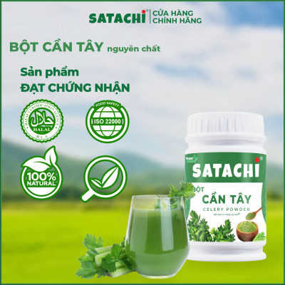 Bột Cần Tây nguyên chất SATACHI. Giảm huyết áp, tim mạch khỏe mạnh, giảm cân hiệu quả, thanh lọc cơ thể. Hộp 98g và 318g