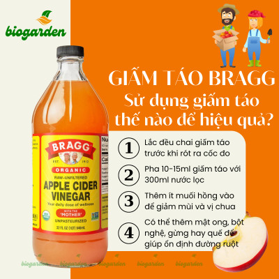Combo 2 Chai Giấm Táo Hữu Cơ Bragg 946ml