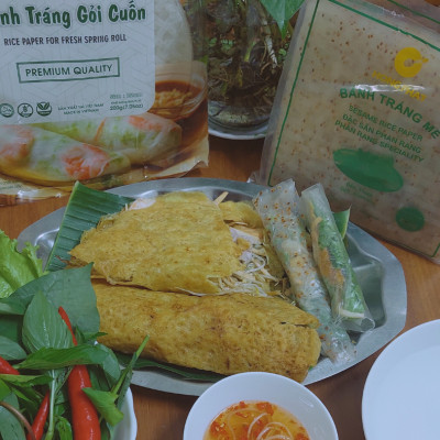 COMBO 10 Bánh tráng gỏi cuốn Shammi tròn size 22cm túi 200g (Bánh tráng cuốn xuất khẩu)