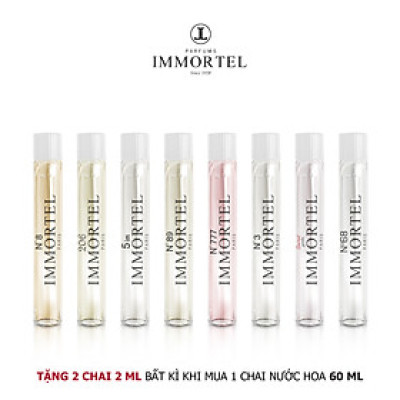 [QUÀ TẶNG] Combo 2 chai nước hoa test IMMORTEL Paris 2ml bất kì - Chính hãng Pháp