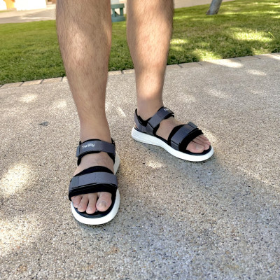 Giày Sandal Nam Nữ Unisex The BiLy Quai Ngang Dây Dù Đế Phylon Siêu Êm Nhẹ Màu Xám-BL10