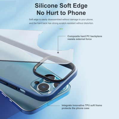 Ốp lưng chống sốc viền cao su cho iPhone 14 Pro (6.1 inch) thiết kế mặt lưng trong suốt Hiệu Rock hybrid Protective Case (độ đàn hồi cao, bảo vệ toàn diện, tản nhiệt tốt) - hàng nhập khẩu