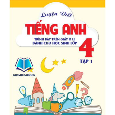 Sách - Combo Luyện Viết Tiếng Anh Trình Bày Trên Giấy Ô Li Dành Cho Học Sinh Lớp 4 Tập 1 + 2 (KV)