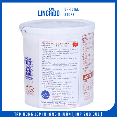 Tăm Bông JOMI Kháng Khuẩn (Hộp 200 que)