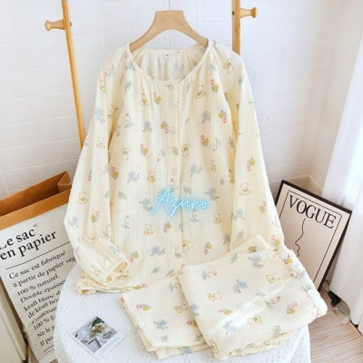 Đồ Bộ Bầu Và Sau Sinh Cho Con Bú Azuno A222 Mỏng Mặc Mùa Hè Thu Có Chun Chỉnh Bụng Và Khe Mở Cho Con Bú