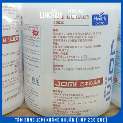 Tăm Bông JOMI Kháng Khuẩn (Hộp 200 que)